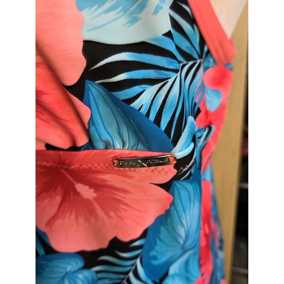 ZeroXposur Sz XXL Ladies Swim Tankini Floral Melon Blue Tropical - Picture 3 of 8